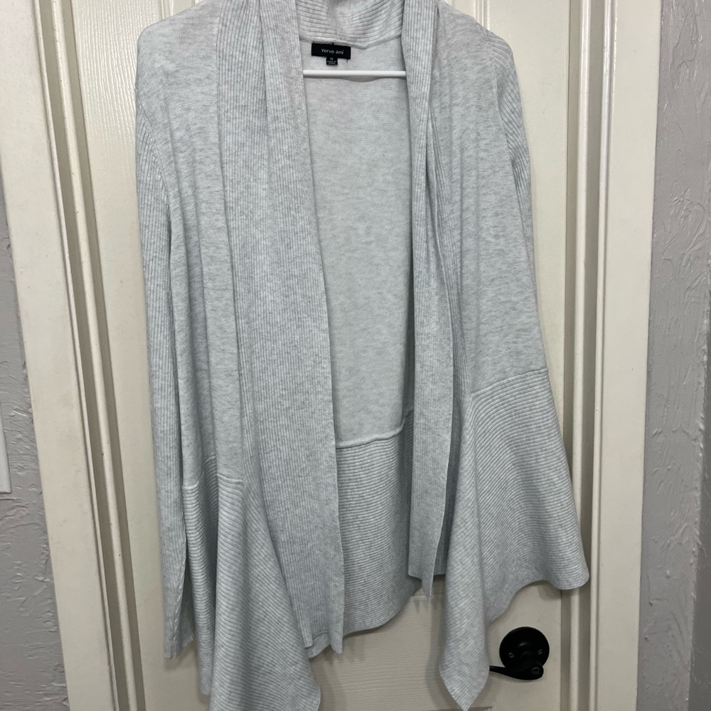 Women's Gray Open Front Sweater